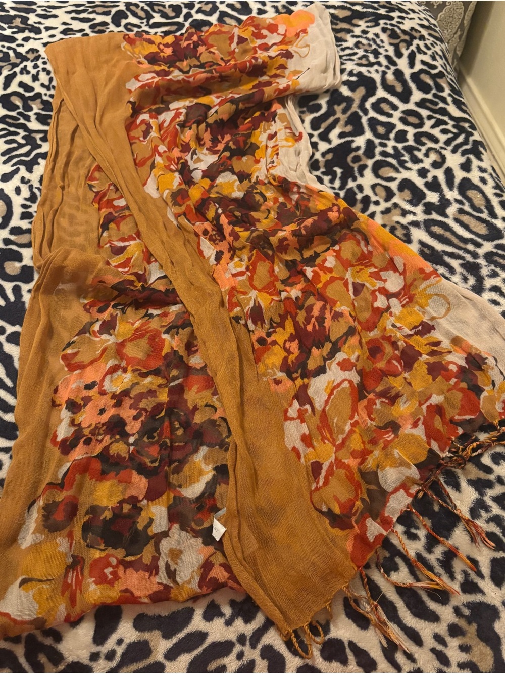 New York & Company Floral Lightweight Scarf